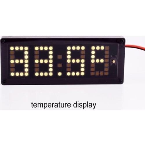 Car LED Dot Matrix Clock Temperature Voltage Display 4.0 ~ 25V Multi-function 3in1 Time Thermometer Voltmeter WXTC