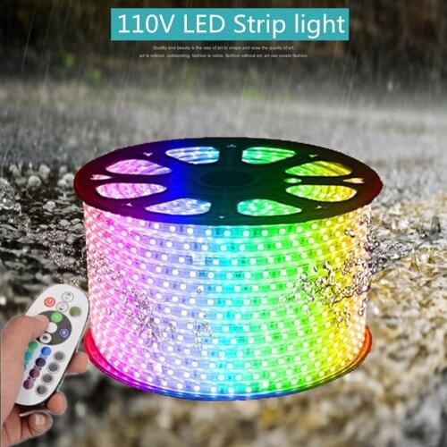 110v led lights for room RGB led strip light Outdoor Waterproof 110 V led strips 5050 led strips living room decoration US Plug