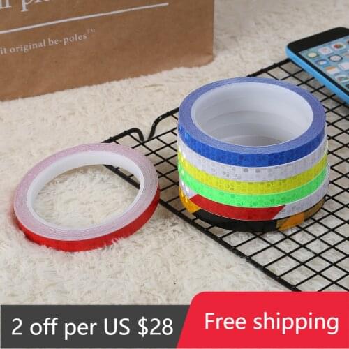 1CMx8M Reflective Tape Fluorescent MTB Bike Bicycle Cycling MTB Reflective Stickers Adhesive Tape Stickers Bicycle Accessories