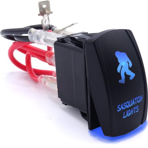 For Car Motorcycle ATV UTV SUV Boat Universal 5 Pin SPST 12V 24V 20A 10A Blue Backlif Light Control Rocker Toggle Switch Button