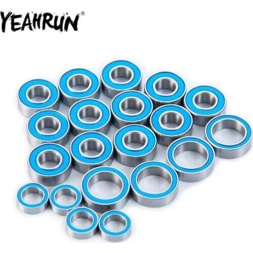 YEAHRUN 20PCS TT-01 Rubber Sealed Bearing Kit for All Tamiya TT-01 RC Models Blue Ball Bearing Parts