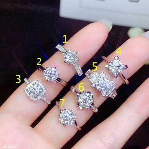 KJJEAXCMY Boutique Jewelry 925 Sterling Silver Sparkling 1.0 Carat Diamond Jewellery Ring for Girls