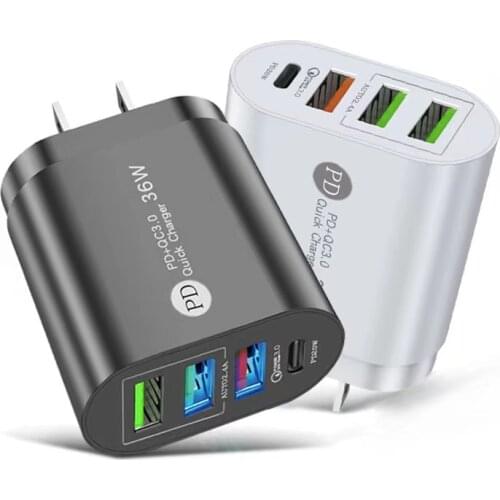 PD 20W+QC3.0+2.4A 2 USB Ports Phone Charging Adapter Charger For Iphone Charger Type-c Port Fast Charger For Samsung Xiaomi