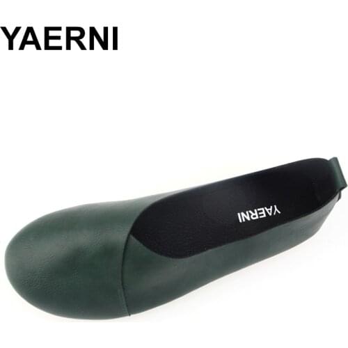 YAERNI 2017 handmade shoes Brand Microfiber Leather Flats Women Shoes Shallow mouth Casual Fashion Women Shoes