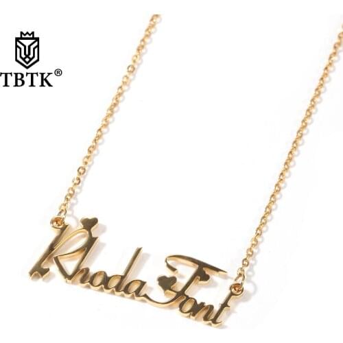 TBTK Name Customized Necklace Personalized Stainless Steel Letters Choker Elegant Accessories Fashion Hiphop Jewelry