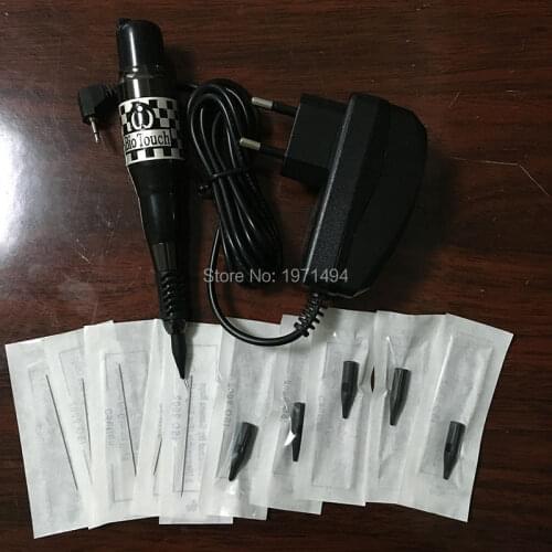 Top quality 1 set digital Korea permanent makeup machine kit each disposable sterile 1000pcs 1RL needle and tips
