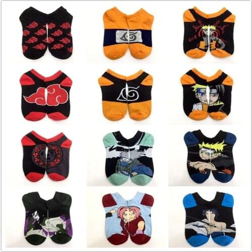 1 pair Naruto cartoon anime figure Kakashi Sasuke Orochimaru Sakura Ladies socks casual xxx boys and girls cosplay anime sock