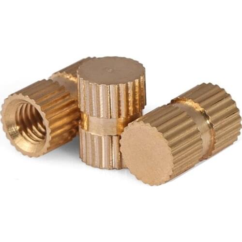 100pcs M3 M4 M5 M6 Brass insert nut Injection Molding Brass Knurled Thread Inserts Nuts Single pass
