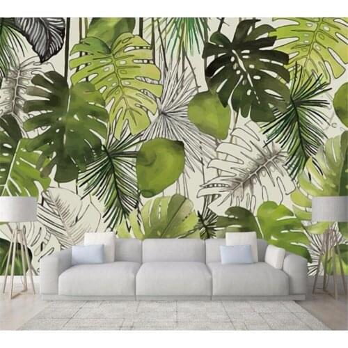 Beibehang 3d wallpaper Custom wallpaper Nordic style fashion tropical plant banana leaf wall background decorative painting