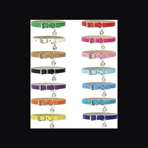 50pcs/lot PU leather traction rope pet dog collar pet products DIY Japanese bell cat collar bell