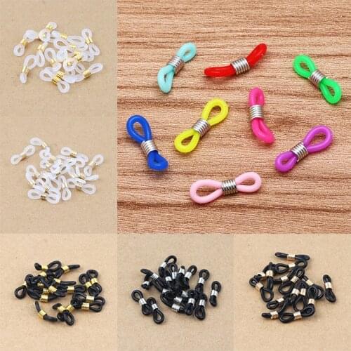 50pcs Black/White/Color Adjustable Rubber Glasses Fixed Accessories Sunglasses Cord Holder Strap Retainer Connector