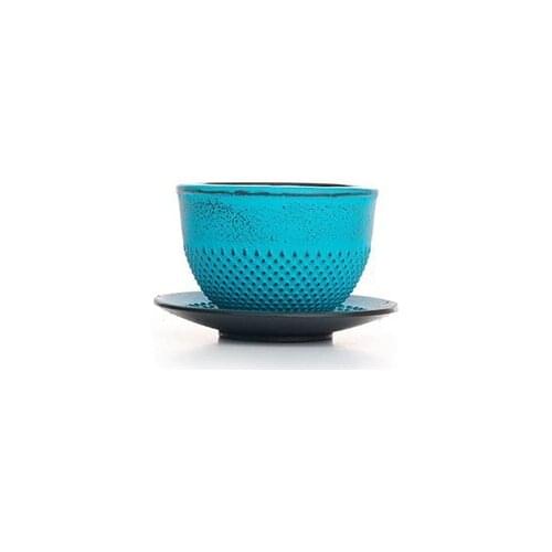 Turquoise with Cast Iron Mug 150 ml. Its Inner Surface Is Enameled. Traditional Tea Ceremonies Special BA3047