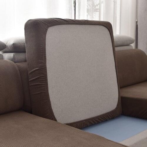 Sofa Seat Cushion Cover Chaise Longue Cover for Living Room,Polar Fleece Stretch Brown Removable Slipcover 1/2/3/4 Seater