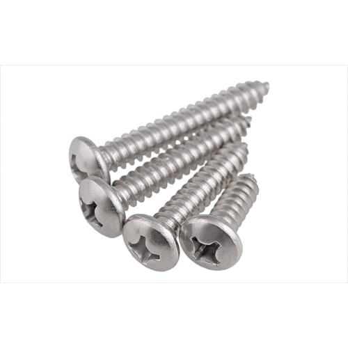 Wood Screw M6 304 Stainless Steel Countersunk Head Screw GB819 Cross Slot Machine Tooth Screw Flat Head Bolt 20PCS
