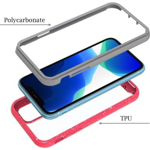 Double protection case for iPhone 12 Pro 12 Max Hybrid Hard Cover For iPhone 11 11 Pro Max iphone SE 2020 X XR XS MAX 6 8 7 Plus