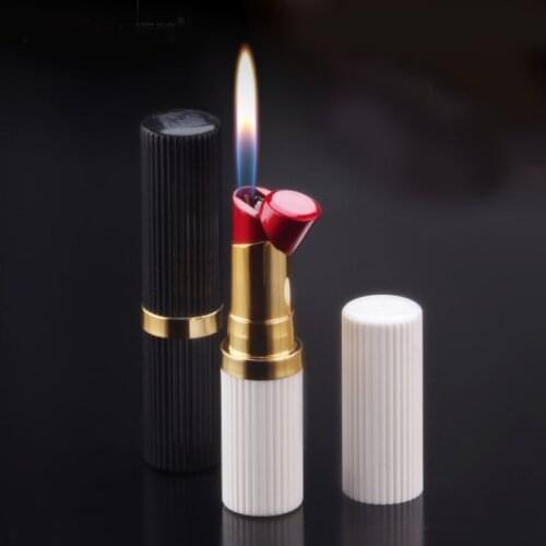 New Creative Butane Gas Lighter Mini Lipsticks Cigarette Lighters Ladys Smoking Gift, Cute shape lighter