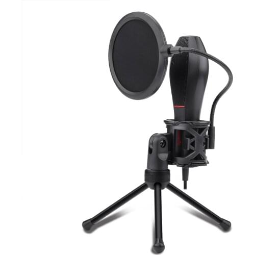 Redragon GM200 Gaming Microphone Omnidirectional USB Condenser Microphone Tripod Filter for Streaming Podcast Studio Recording