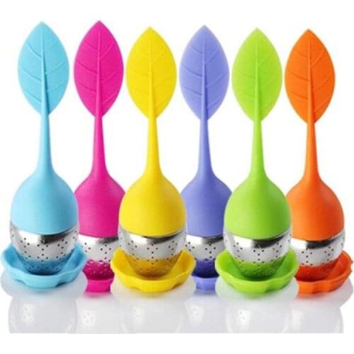 Tea Infuser tools Leaf Silicone with Food Grade make tea bag filter 6 colors Stainless Steel Tea Strainer