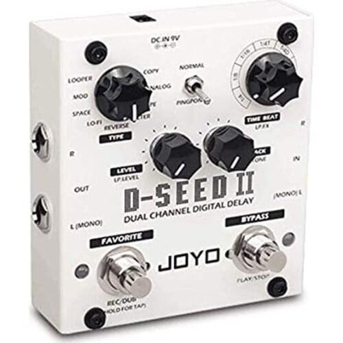 JOYO D-SEED II Stereo PingPong Effect Guitar Pedal Delay Looper Function Tape Recording Simulation Copy Analog Reverse Effects