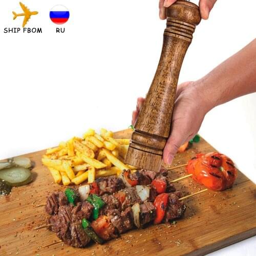 5 8 10 Inch Salt and Pepper Mill Solid Wood Spice Grain Grinder with Adjustable Ceramic Grinding core Kitchen Tools Mills