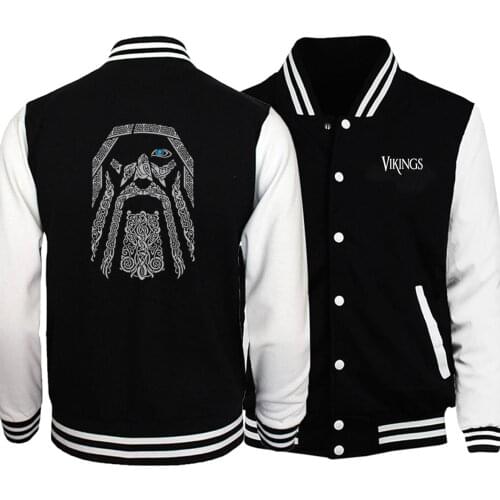 Odin Vikings Baseball Jacket Men Gone to Valhalla Athelstan Jackets Coat Winter Autumn Fleece Warm Sons Of AnarchySportswear