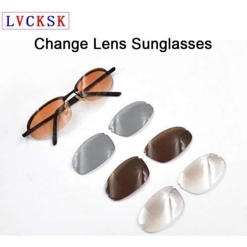 3 in 1 New Fashion Men Gradient Sunglasses Women Casual Sun Glasses Can Change Lens Driving Fishing Travel Spectacles L3