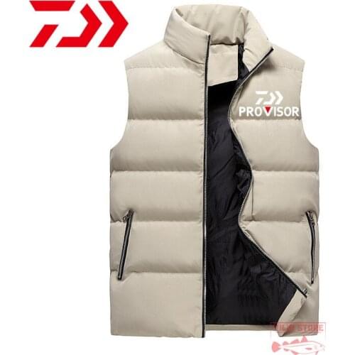 Daiwa Fishing Clothing Mens Thermal Sleeveless Vest Winter Autumn Fashion Casual Fit Coats Cotton Outdoor Down Padded Jacket