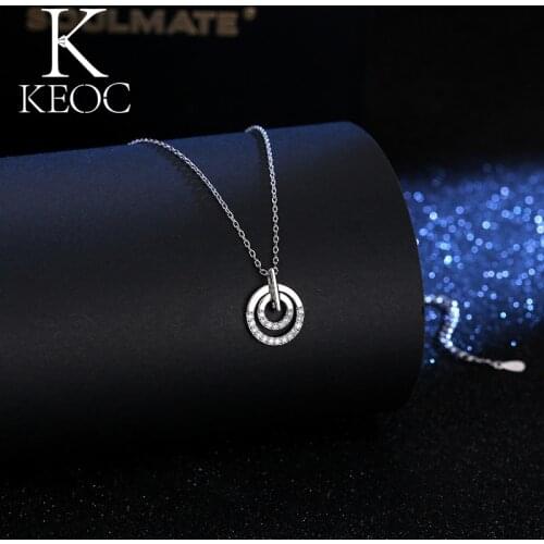 Keoc 2021 Korean Fashion Double Circle Necklaces For Women AAACZ Accessoires Prom Party Jewelry Costume Jewelry y2k Jewelry