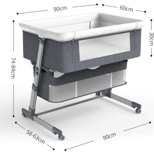 Portable Baby Crib, Mobile Infant Sleeping Basket, Newborn BB Cradle Can Stitching Big Bed