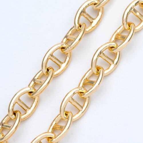 Gold plated Brass Oval Chains 5.2/ 5.8/6.5mm, Chain Findings Wholesale (#LK-334)/ 1 Meter=3.3 ft