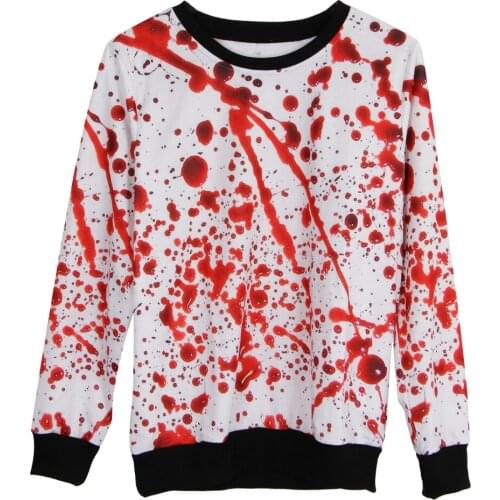 Scary Halloween Blood Splatter 3D Graphic Printed Sweatsuit Pullover Tops Blouse