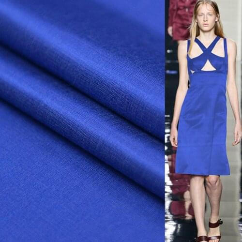 Deep blue silk cotton satin fabric silk blended cotton 135cm width thick,SCT578