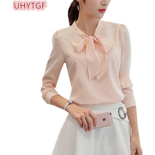 Блузки с бантом UHYTGF China At AliExpress