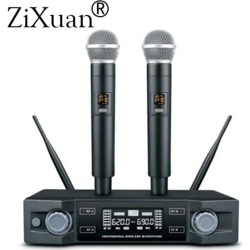 High Quality 2 Handheld Professional Wireless Microphone Family KTV Conference Room Stage Microphone