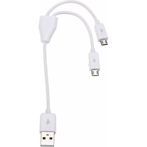 High Quality Black White Female Splitter Universal Cable USB 2.0 to Dual 2 Micro USB 2.0 Data Charger Cable 1M/3FT/0.2M/0.65FT