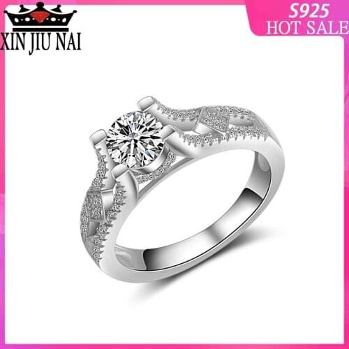 925 sterling silver arrive new white platinum colorfast proposal ring carat high micro set female diamond gemstone ring