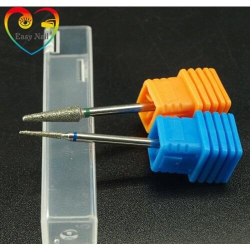 1 PCS Taper cone Cuspate 3/32" Diamond Burr Nail Drills Stainless Steel Handle Bits Safty Nail Rotary File As Beauty Gifts