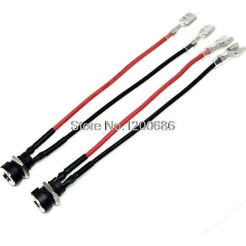 20AWG 20CM 6.3 Female 2.1mm x 5.5mm female dc inlet jack panel mount wiring harness