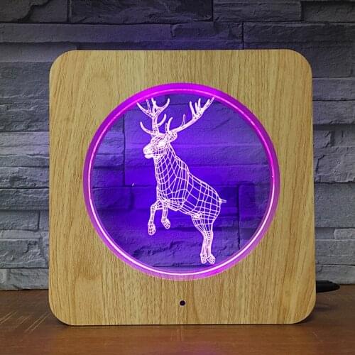 Deer Animal Style 3D LED ABS Plastic Night Light DIY Customized Lamp Table Lamp Kids Colors Gift Home Decor DropShipping 2541