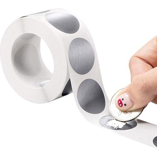 50 Pcs Rewarding Silver Scratch Off Stickers Game Sticker Scrapbooking Seal Lable Accessory