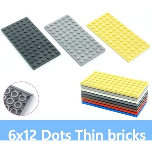 6x12 Dots Thin Figures Bricks 6pcs DIY Building Blocks Educational Creative Assembles Particles Size Compatible With 3028 Toys