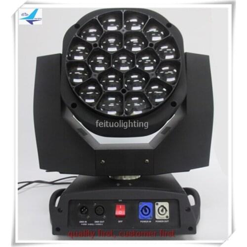 8/lot super bright zoom wash 19x15w rgbw bee eye moving head led wash light dmx dot control