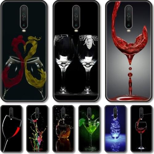 Wine glass Phone Case For Redmi 10 9 8 7 6 GO S C T PRO Note 5G Black Cover TPU