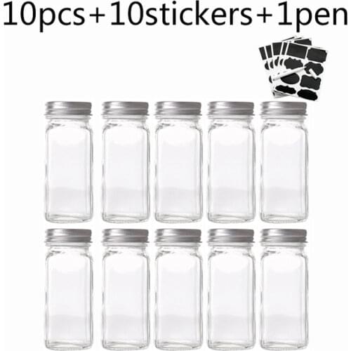 120g seasoning bottle, square glass seasoning bottle, complementary food, bottled barbecue seasoning jar, various lids