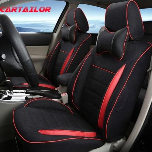 CARTAILOR Auto Seat Covers Custom Fit for 2009 2010 2011 2013 Toyota Venza Car Seat Cover Set Linen Cloth Styling Seat Protector