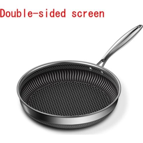 German stainless steel pan non-stick pan household uncoated steak deep frying pan omelette pancake gas stove applicable