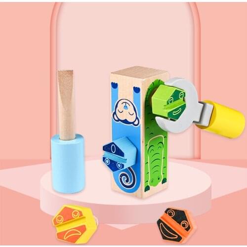 Wooden Screwing Block Toys Nut DIY Wooden Disassembly Baby Multi-function Repair Tool Set Assembly Kid Simulation Toy Gift