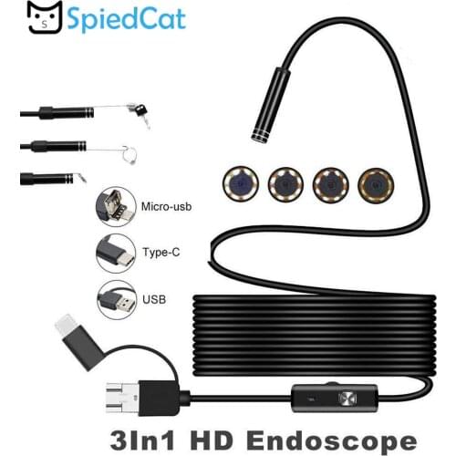 5.5mm mini Lens soft Cable Android OTG Typec-C USB Endoscope Flexible Snake USB Pipe Inspection Smartphone Borescope Camera