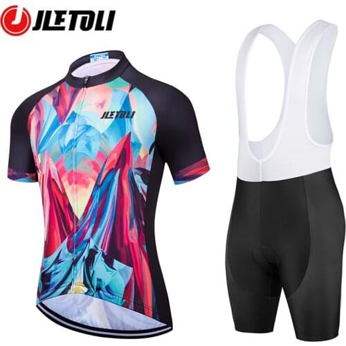 JLETOLI Summer Bike Jersey Women Clothing Breathable Cycling Jersey Set Bicycle Team Racing Uniform Clothes Mountain Bike Suit