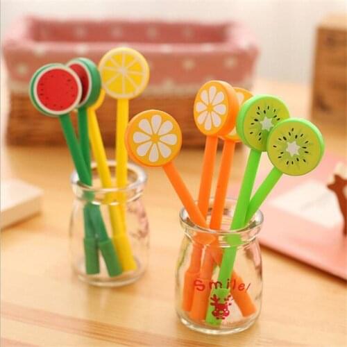 Korean Personality Fruit Lollipops Gel Pen Writing Stationery For Kids Gift Office School Supplies creative gel pen cut kawaii